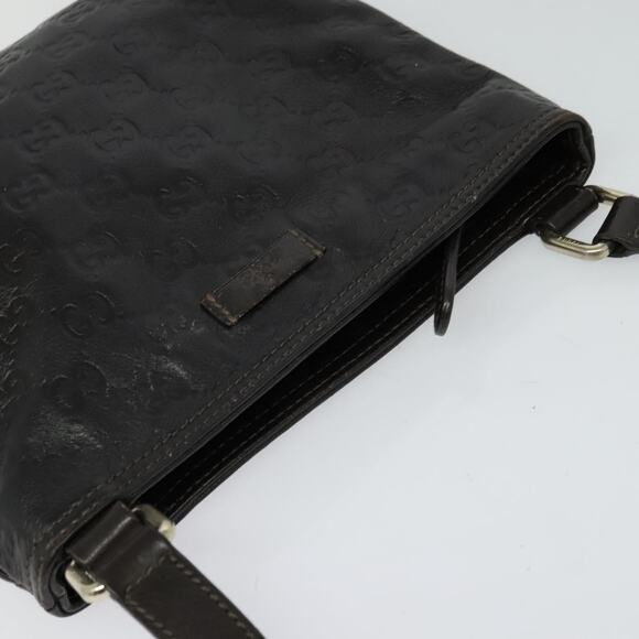 GUCCI GG Canvas Guccissima Bag Leather Dark Brown Gold - Picture 6 of 16